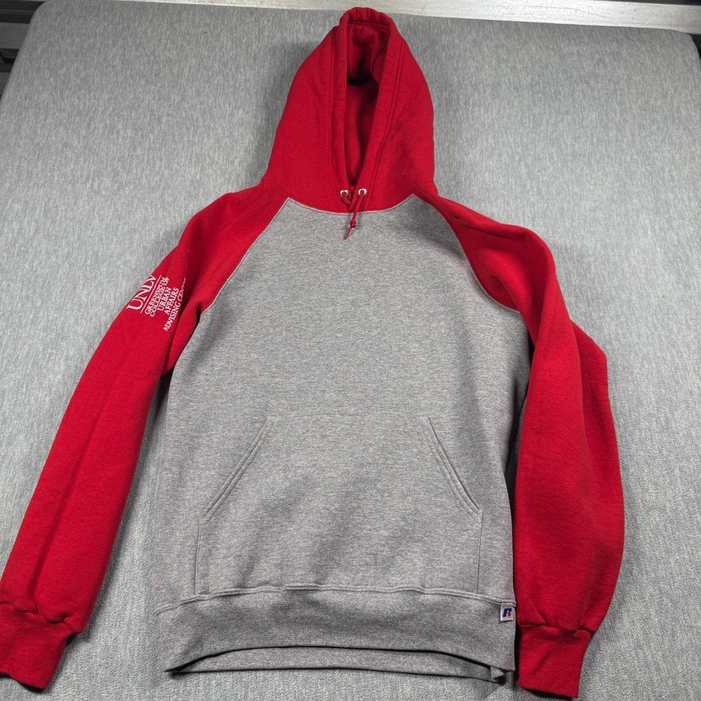 Russell Athletic Hoodie Men M Gray Red UNLV Greenspun College Urban Affairs Logo